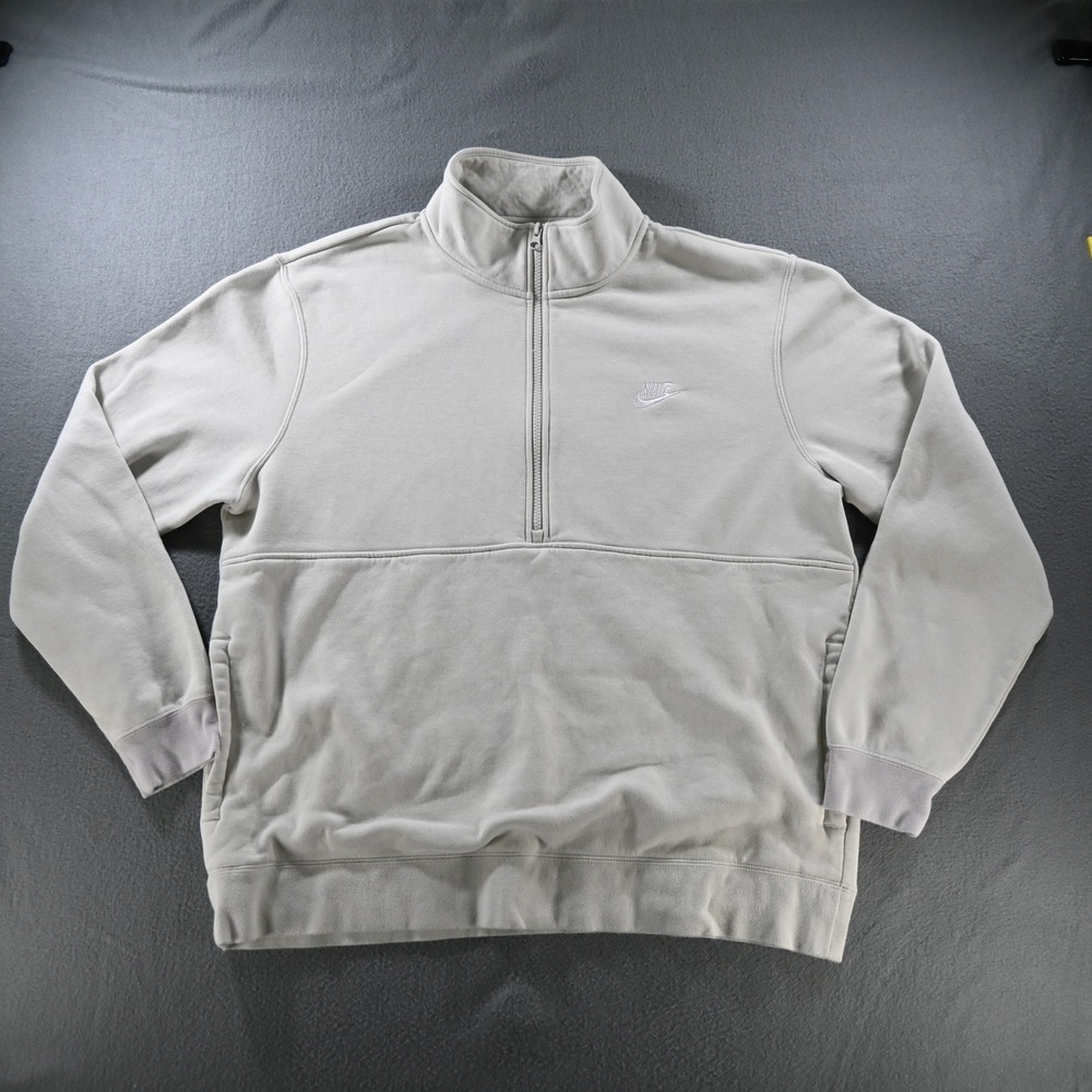Nike Mens Sportswear Club Fleece Quarter Zip Pullover XL Light Orewood Brown